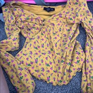 A yellow flowers shirt from forever21